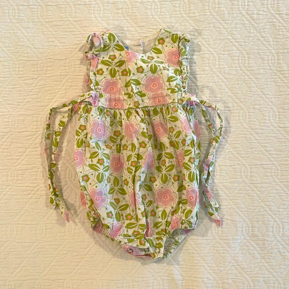 bella bliss Pink and Green Floral One-Piece
